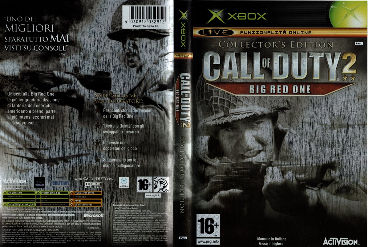 Call of Duty 2: Big Red One box art for Xbox